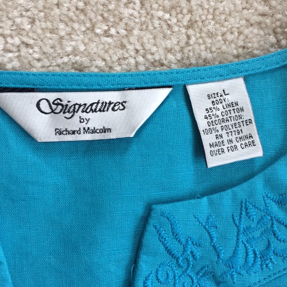 NWOT Linen-cotton blend long.-sleeved tunic. - Picture 6 of 7